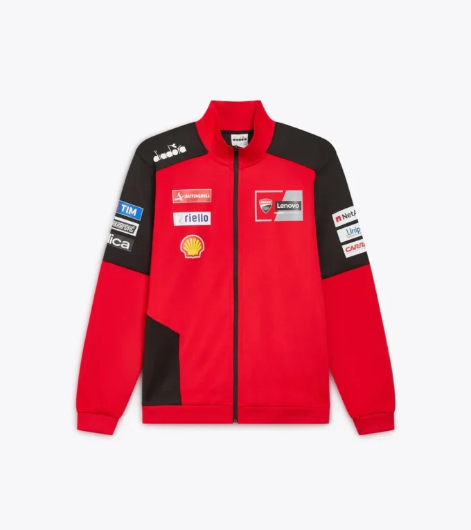 Full-Zip Ducati Replica Mgp25 Sportliches Ducati 2025 MotoGP Replica Sweatshirt mit durchgehendem Reißverschluss
