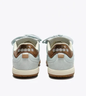 Gold Indoor Metal Terrace-Style-Sneaker aus Leder