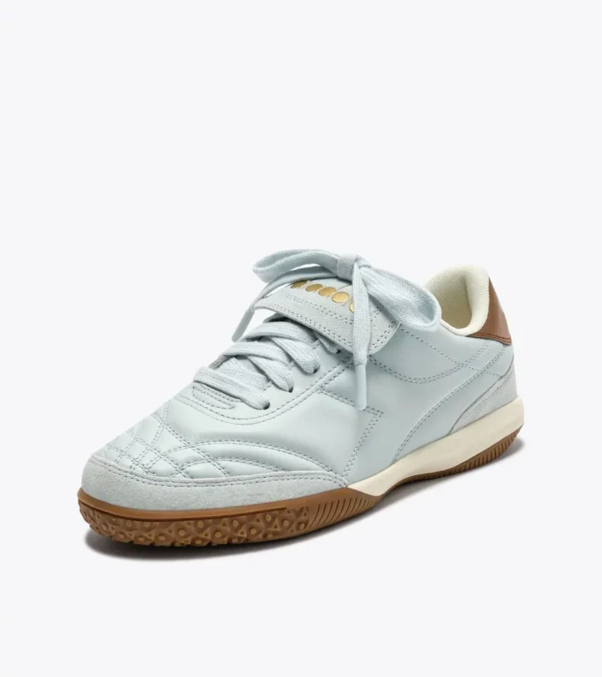 Gold Indoor Metal Terrace-Style-Sneaker aus Leder