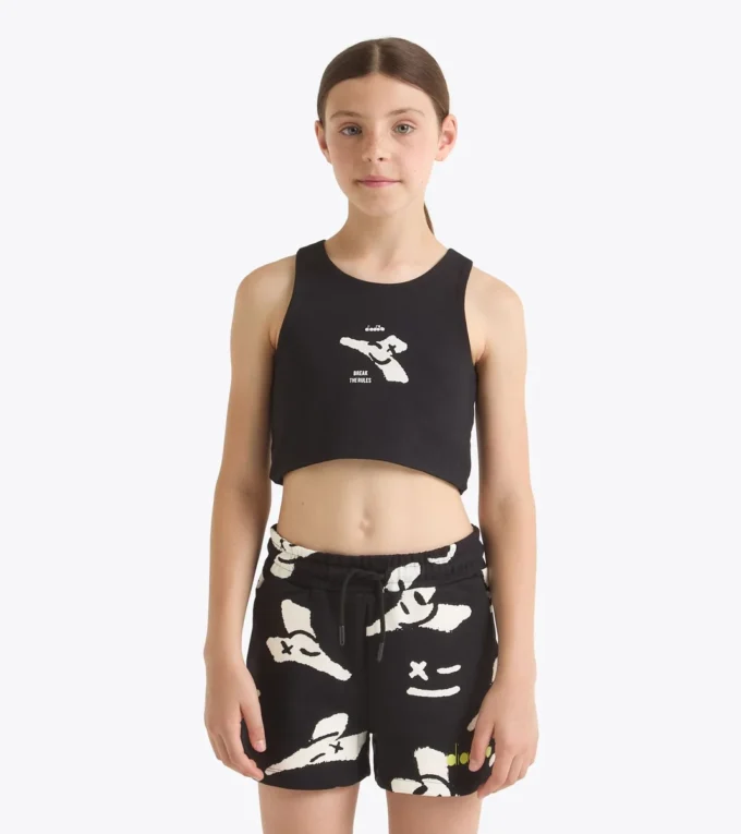 Jg. Crop Top Smile Logo T-Shirt Cropped Logo – Mädchen