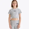 Jg. Crop Top Tape Geripptes Crop-Top – Mädchen