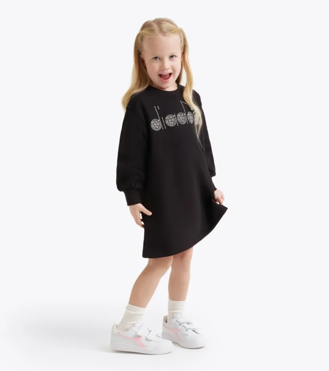 Jg. Dress Rhinestone Td Fleecegefüttertes Kleid – Mädchen